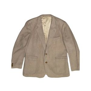EGON VON FURSTENBERG for Men Size 44R Camel Hair Blend Sport Coat Blazer Tan